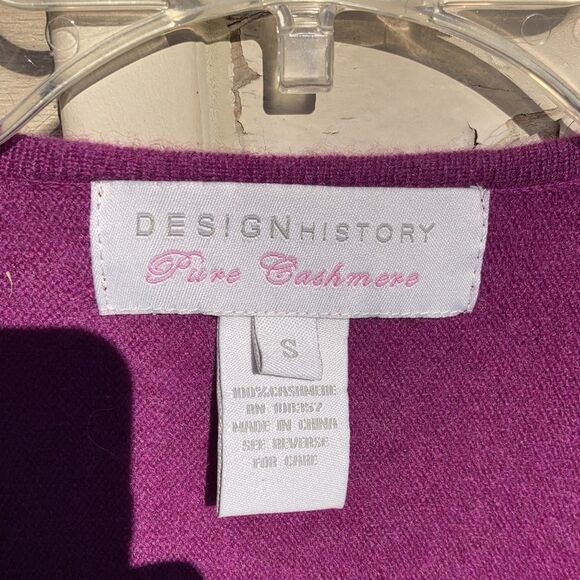 Design History pure cashmere deep v neck sweater color purple - Picture 2 of 4